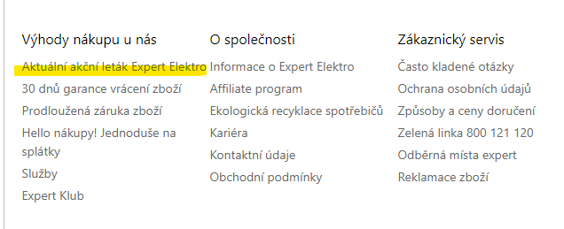 aktuální akční leták expert elektro