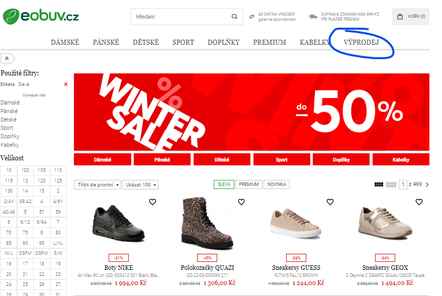sleva 50 % eObuv