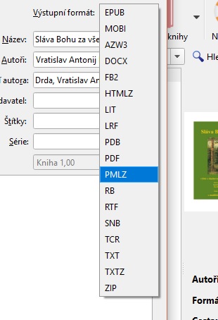 volba výstupního formátu