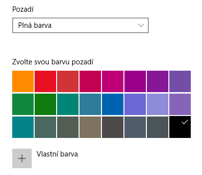 pozadí typu plná barva