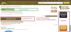 Reklamy při stahování torrentu