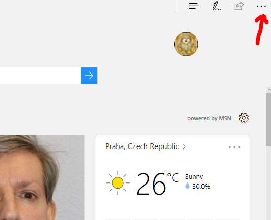 Nastavení prohlížeče Edge