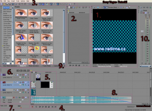 Sony Vegas - Pracovní plocha
