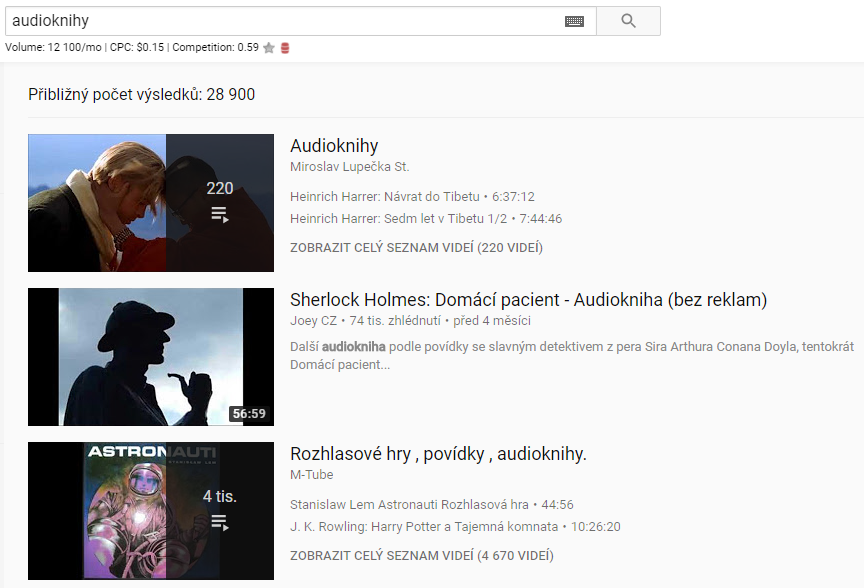 audioknihy na youtube