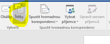 Štítky ve Wordu