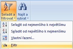 zapnutí filtru
