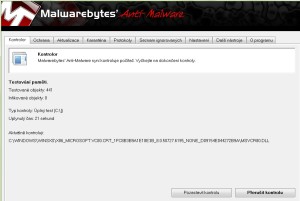 Kontrola v Anti-Malware