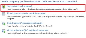 Nastavení výchozích programů
