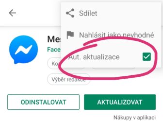 aktualizace aplikace