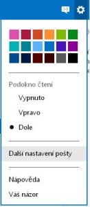 Další nastavení pošty v Outlook.com