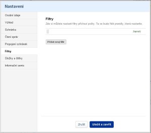 Přidání filtru v emailu na Seznam.cz