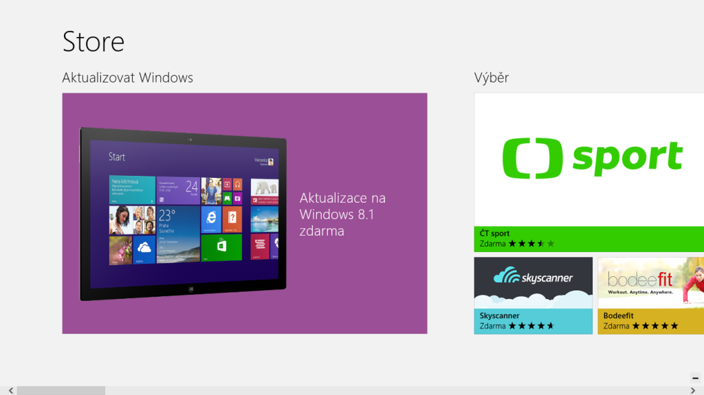 Banner pro aktualizaci ve Store