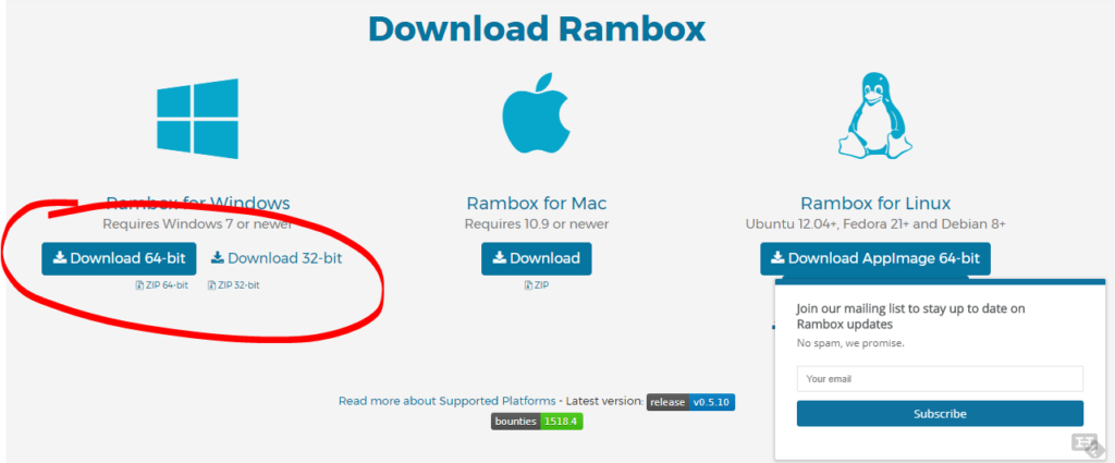 výběr platformy pro rambox