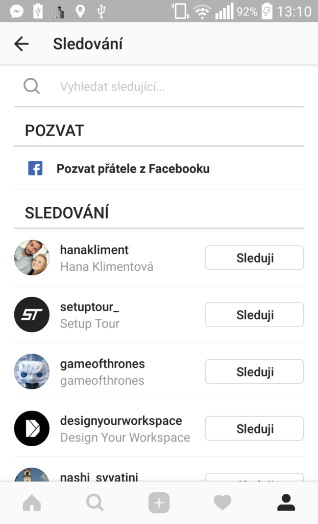 Koho sleduji na Instagramu