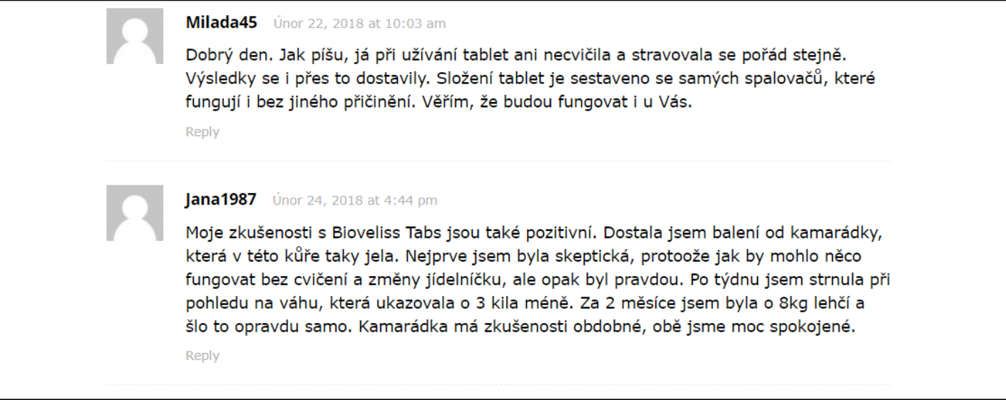 Bioveliss Tabs - recenze, diskuze, zkušenosti