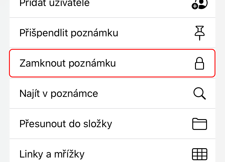 Jak zamknout poznámky v iPhonu